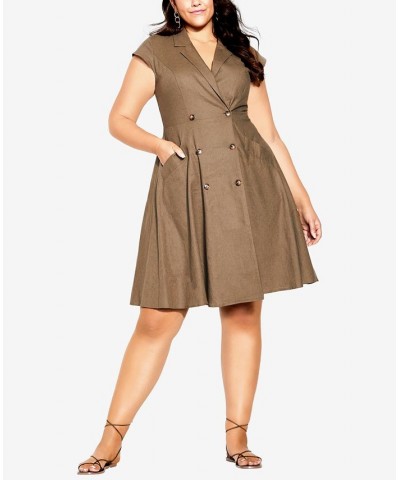 Trendy Plus Size Chic Lafayette Dress Khaki $51.43 Dresses