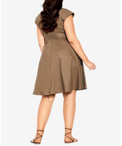 Trendy Plus Size Chic Lafayette Dress Khaki $51.43 Dresses