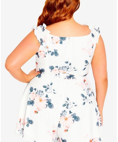 Trendy Plus Size Lotus Lust V-neck Romper Ivory Lotus Lust $58.31 Shorts