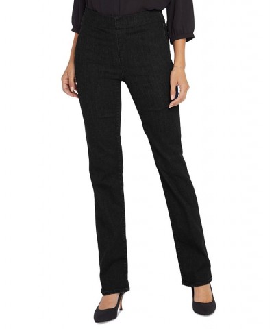 Women's Marilyn Straight Black Pull-On Jeans Black $41.47 Jeans