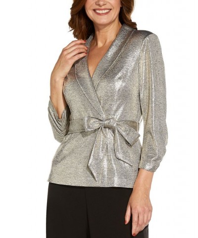 Metallic Wrap Top Light Gold $70.03 Tops