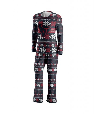 Women's Navy Houston Texans Ugly Pajama Set Navy $34.44 Pajama