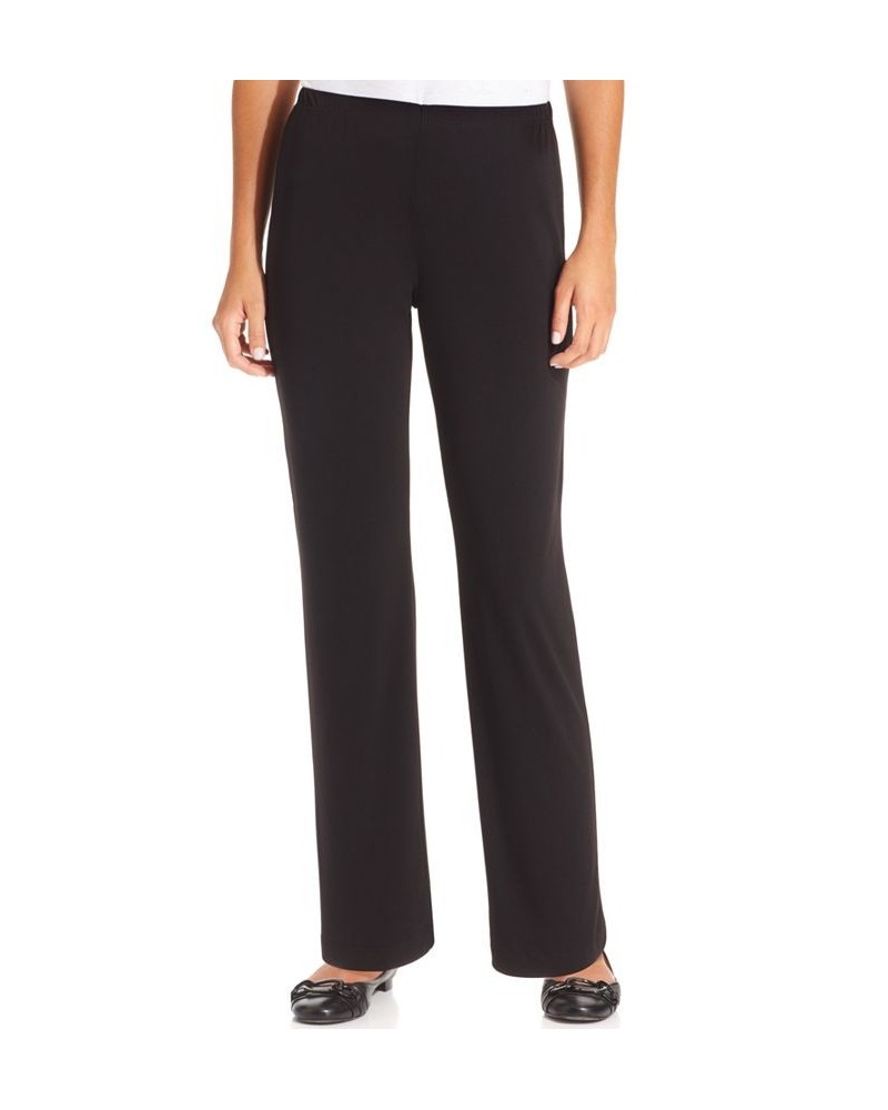 Petite Pull-On Straight-Leg Pants Black $17.64 Pants