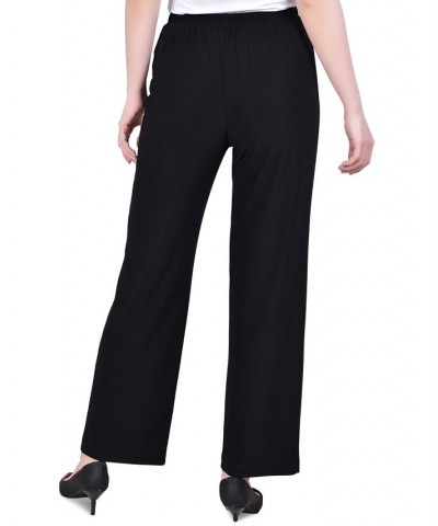 Petite Pull-On Straight-Leg Pants Black $17.64 Pants