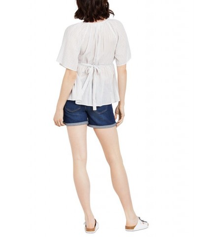 Secret Fit Belly Cuffed Denim Maternity Shorts Dark Wash $28.50 Shorts