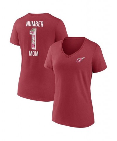 Women's Branded Cardinal Arizona Cardinals Team Mother's Day V-Neck T-shirt Cardinal $24.77 Tops