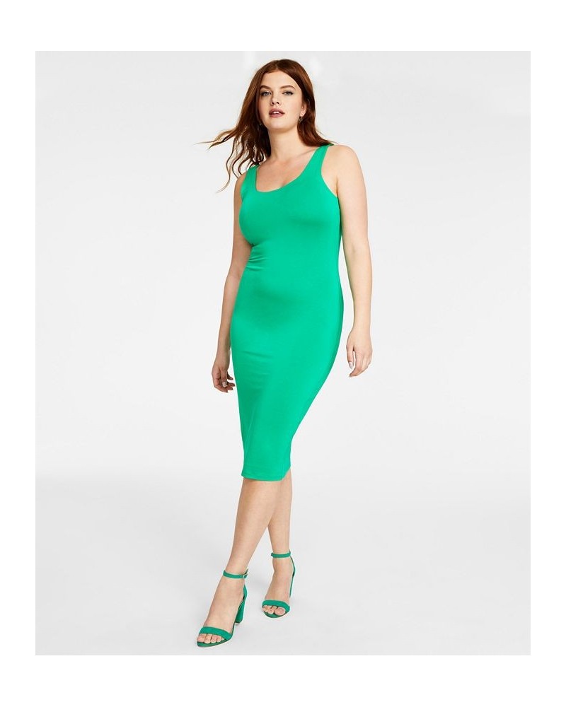 Bodycon Scoop-Neck Midi Dress Green $11.17 Dresses