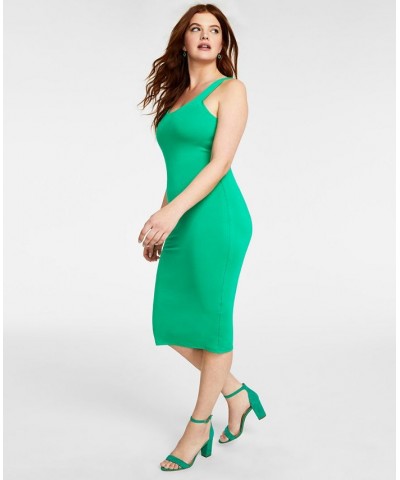 Bodycon Scoop-Neck Midi Dress Green $11.17 Dresses