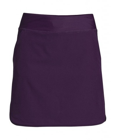 Women's Quick Dry Elastic Waist Active Board Skort Swim Skirt Blackberry $31.96 Swimsuits