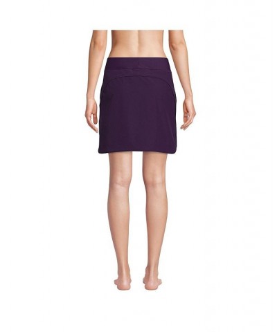 Women's Quick Dry Elastic Waist Active Board Skort Swim Skirt Blackberry $31.96 Swimsuits