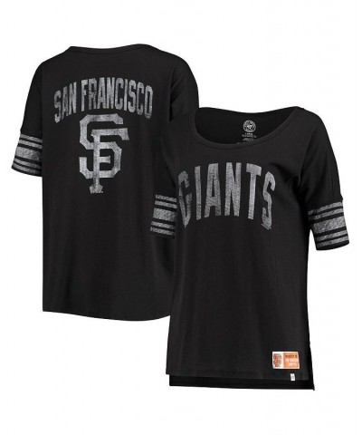 Women's '47 Black San Francisco Giants Dolman Anthem T-shirt Black $32.44 Tops