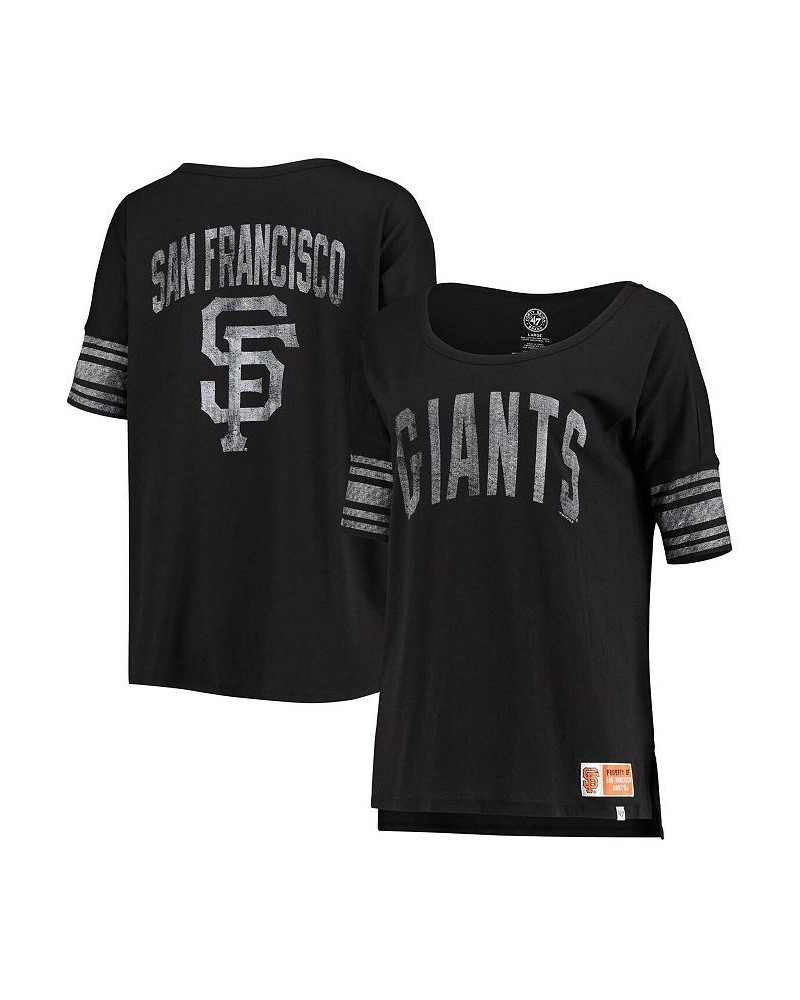 Women's '47 Black San Francisco Giants Dolman Anthem T-shirt Black $32.44 Tops