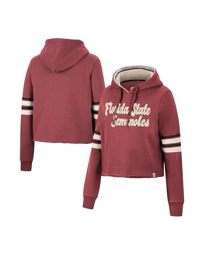 Women's Garnet Florida State Seminoles Retro Cropped Pullover Hoodie Garnet $39.59 Sweatshirts