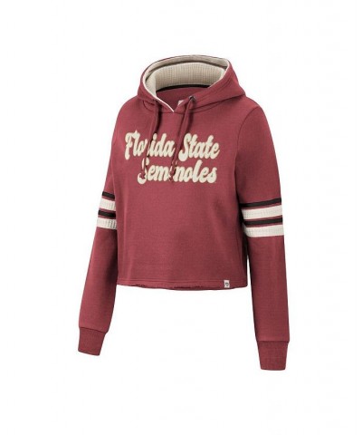 Women's Garnet Florida State Seminoles Retro Cropped Pullover Hoodie Garnet $39.59 Sweatshirts