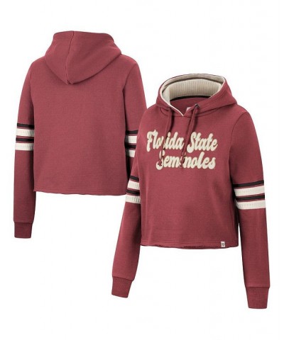 Women's Garnet Florida State Seminoles Retro Cropped Pullover Hoodie Garnet $39.59 Sweatshirts