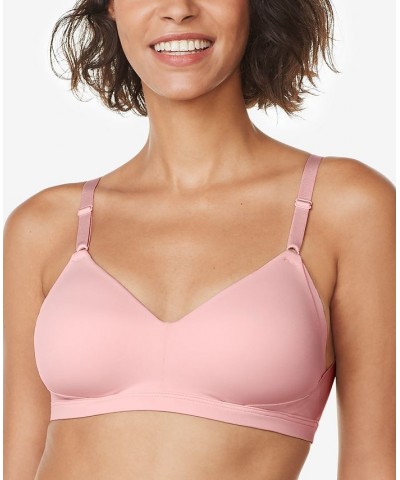 Warners No Side Effects Underarm and Back-Smoothing Comfort Wireless Lift T-Shirt Bra RN2231A Pink $11.76 Bras