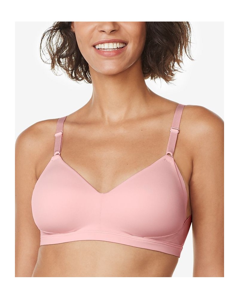 Warners No Side Effects Underarm and Back-Smoothing Comfort Wireless Lift T-Shirt Bra RN2231A Pink $11.76 Bras