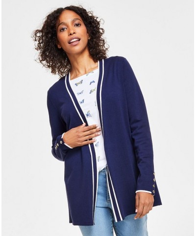 Petite Completer Cardigan Sweater Intrepid Blue $21.39 Sweaters