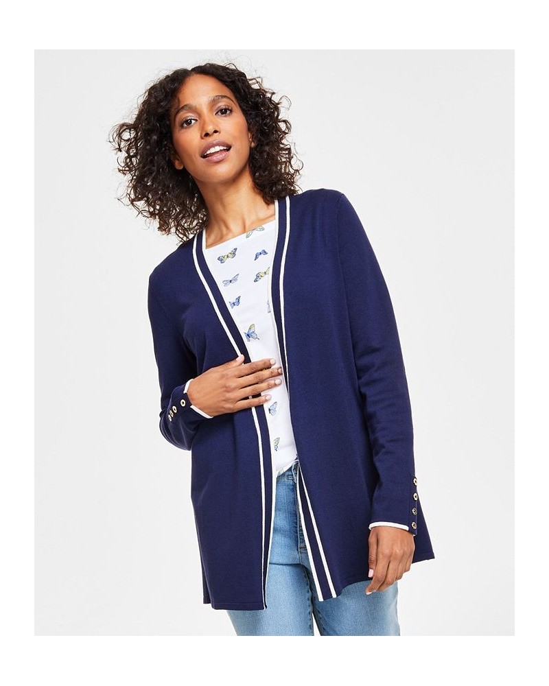 Petite Completer Cardigan Sweater Intrepid Blue $21.39 Sweaters