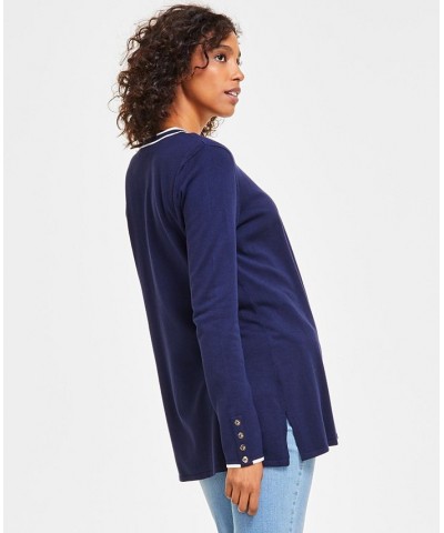 Petite Completer Cardigan Sweater Intrepid Blue $21.39 Sweaters