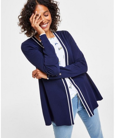 Petite Completer Cardigan Sweater Intrepid Blue $21.39 Sweaters