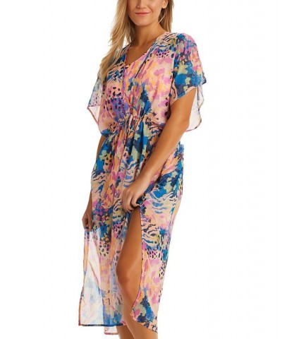 Women's Printed Fashionably Late Swim Dress Cover-Up Lip Gloss $42.14 Swimsuits