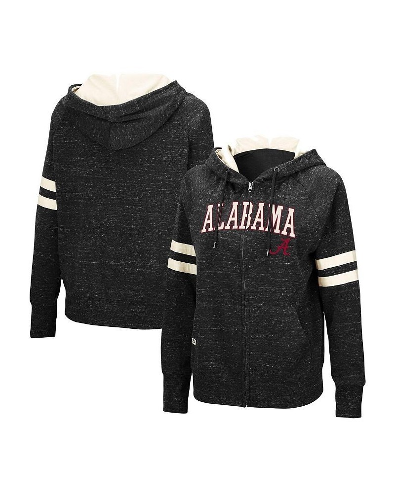 Women's Black Alabama Crimson Tide Speckle Fleece Raglan Full-Zip Hoodie Black $39.74 Sweatshirts