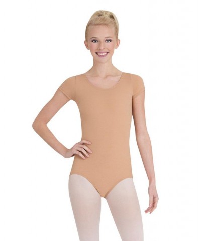 Short Sleeve Leotard Brown $20.70 Tops