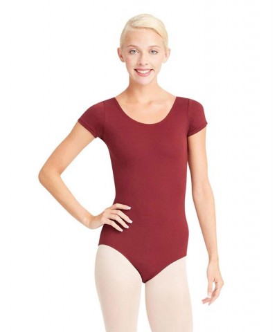 Short Sleeve Leotard Brown $20.70 Tops