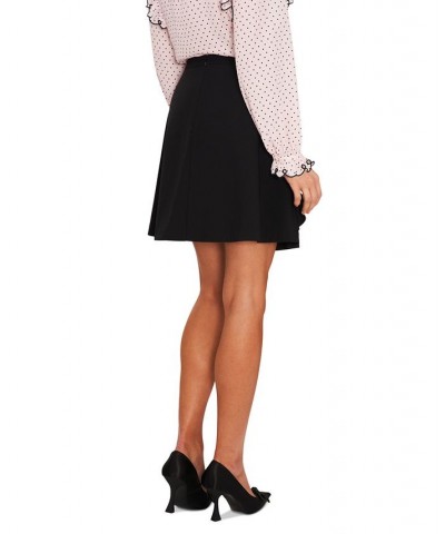 Women's Solid Ruffled-Front A-Line Mini Skirt Rich Black $29.80 Skirts