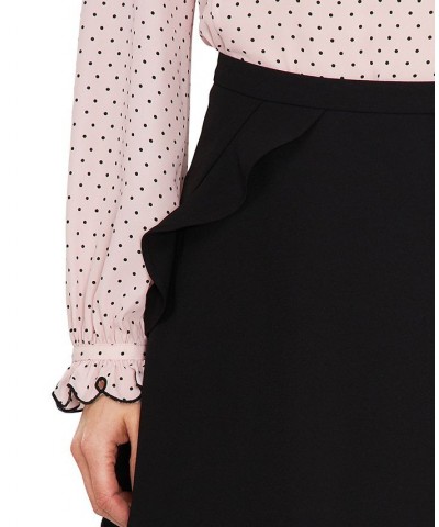 Women's Solid Ruffled-Front A-Line Mini Skirt Rich Black $29.80 Skirts