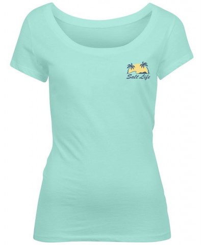 Women's Island Living Cotton Graphic T-Shirt Blue $14.40 Tops