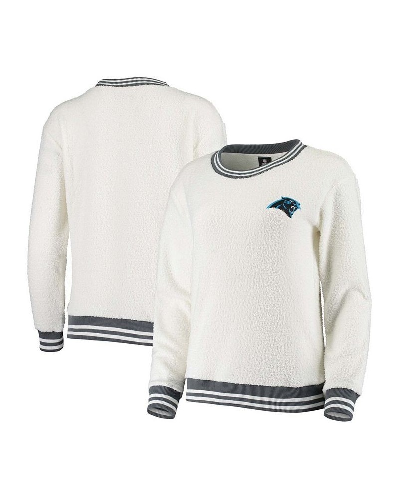 Women's Cream Charcoal Carolina Panthers Granite Knit Pullover Sweatshirt Cream, Charcoal $35.00 Sweatshirts