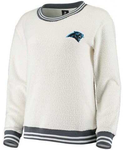 Women's Cream Charcoal Carolina Panthers Granite Knit Pullover Sweatshirt Cream, Charcoal $35.00 Sweatshirts