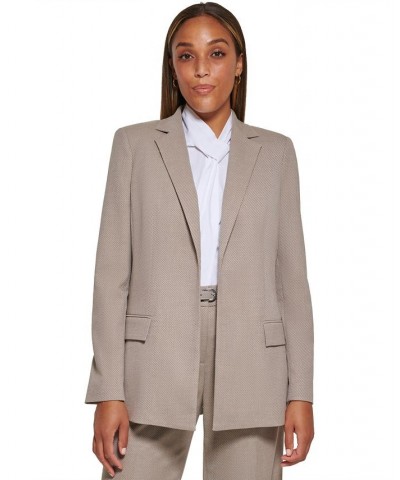 Women's Open-Front Notch-Collar Jacket Ash/Parchment $45.32 Jackets