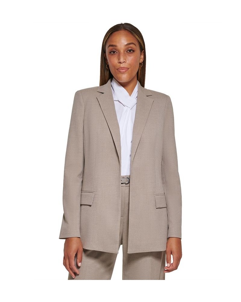 Women's Open-Front Notch-Collar Jacket Ash/Parchment $45.32 Jackets