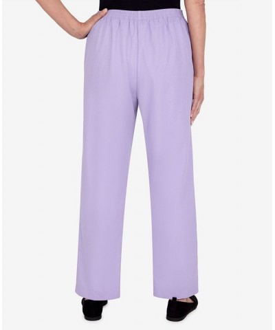 Petite Victoria Falls Corduroy Pull-On Straight Leg Short Length Pants Purple $22.35 Pants