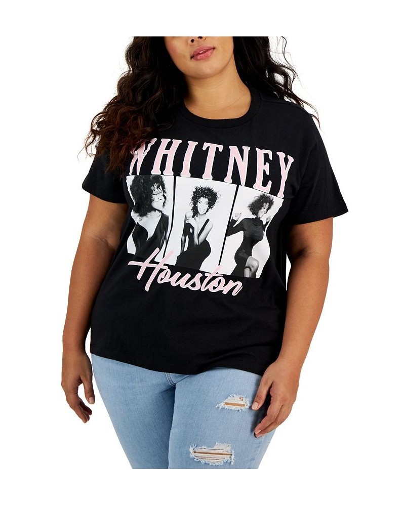 Trendy Plus Size Short-Sleeve Whitney Houston T-Shirt Jet Black $12.64 Tops