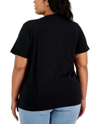 Trendy Plus Size Short-Sleeve Whitney Houston T-Shirt Jet Black $12.64 Tops