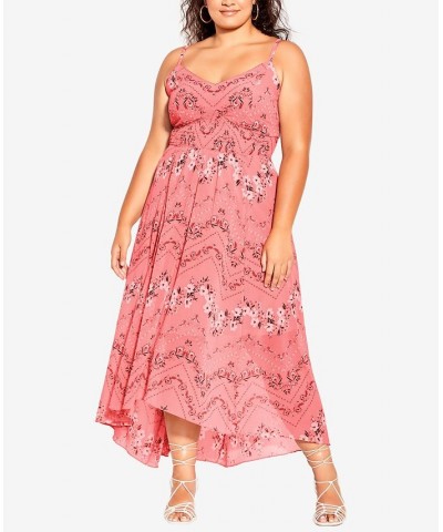 Trendy Plus Size Garland Maxi Dress Pink Pretty Garland $50.04 Dresses