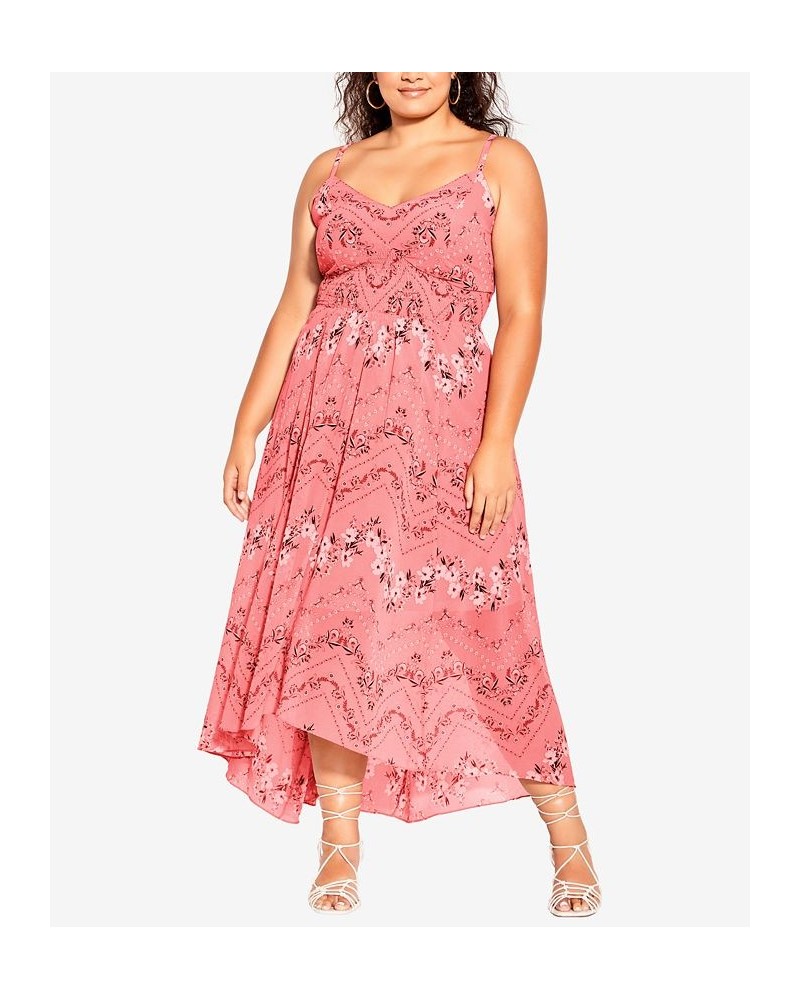 Trendy Plus Size Garland Maxi Dress Pink Pretty Garland $50.04 Dresses