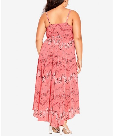 Trendy Plus Size Garland Maxi Dress Pink Pretty Garland $50.04 Dresses