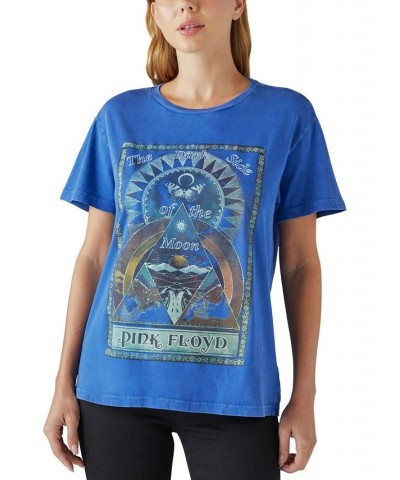 Cotton Pink Floyd Graphic T-Shirt Top Mazarine Blue $15.06 Tops