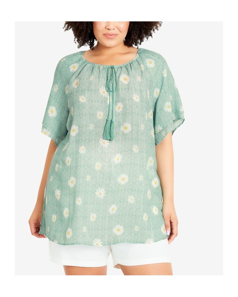 Plus Size Medallion Peasant Top Daisy Chain $36.57 Tops