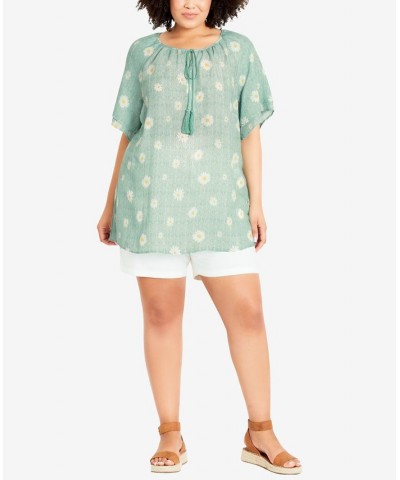 Plus Size Medallion Peasant Top Daisy Chain $36.57 Tops