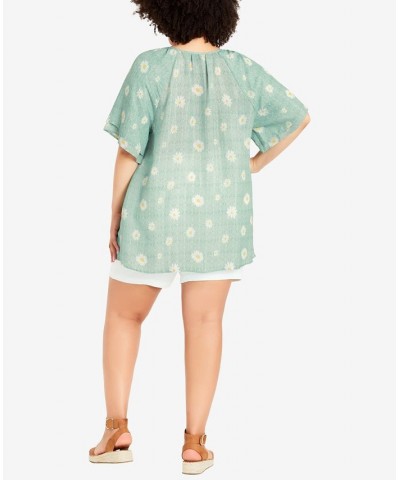 Plus Size Medallion Peasant Top Daisy Chain $36.57 Tops