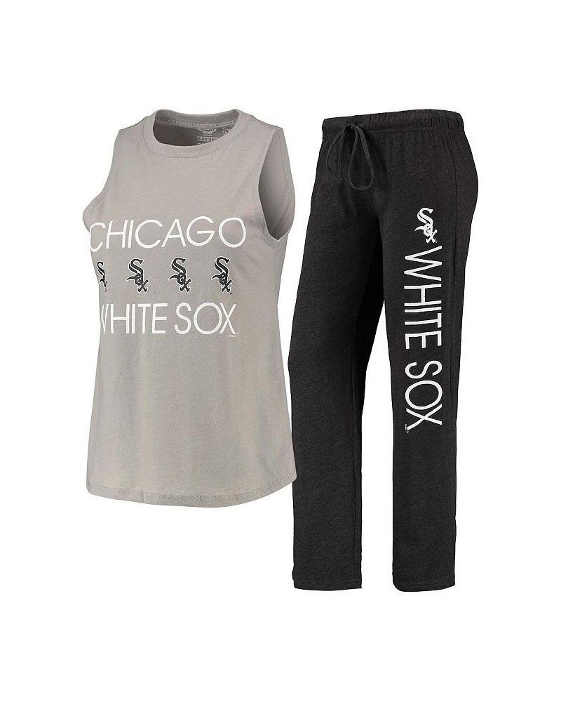 Women's Black Gray Chicago White Sox Meter Muscle Tank Top and Pants Sleep Set Black, Gray $33.79 Pajama