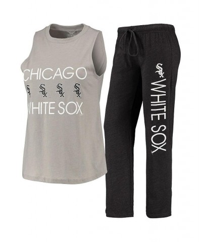 Women's Black Gray Chicago White Sox Meter Muscle Tank Top and Pants Sleep Set Black, Gray $33.79 Pajama