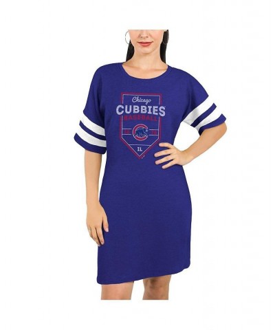 Chicago Cubs Women's Tri-Blend Short Sleeve T-shirt Dress - Royal Royal $31.50 Dresses