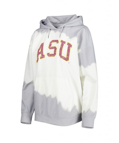 Women's White Gray Arizona State Sun Devils For the Fun Double Dip-Dyed Pullover Hoodie White $27.30 Sweatshirts